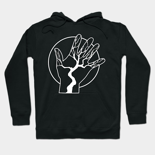 The Hand of Life WHITE Hoodie by ArtbyCorey